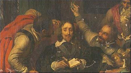 Hippolyte Delaroche A portion of Hippolyte Delaroche's 1836 oil painting Charles I Insulted by Cromwell's Soldiers, Norge oil painting art